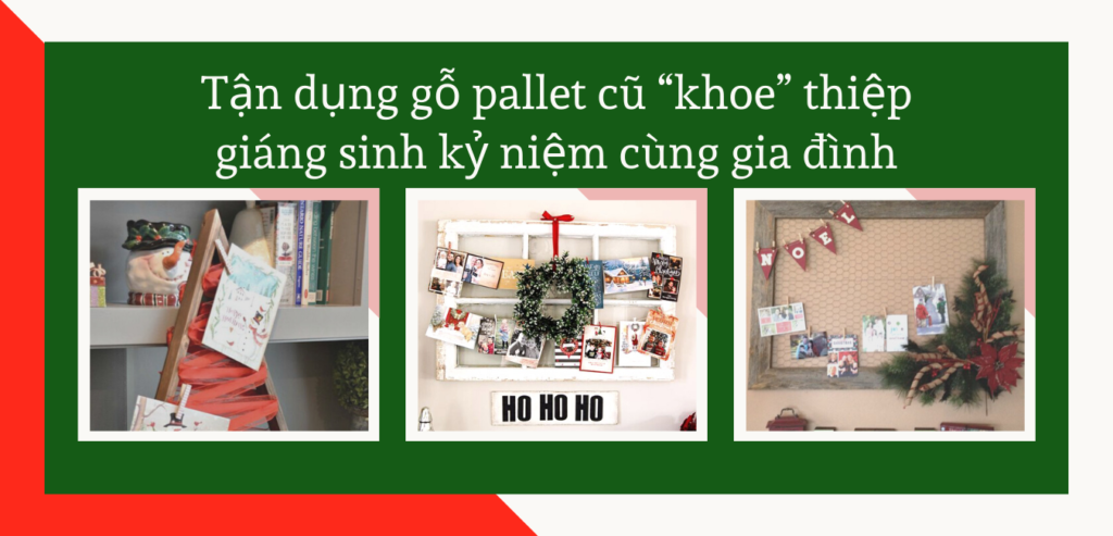 ¬¬¬¬Tận dụng gỗ pallet cũ khoe kỷ niệm Giáng Sinh bên gia đình