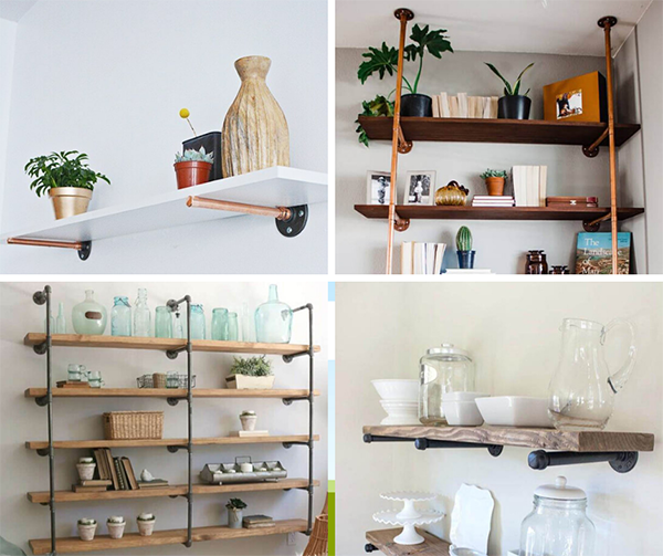 kệ gỗ pallet kết hợp ống sắt tiết kiệm không gian hiệu quả