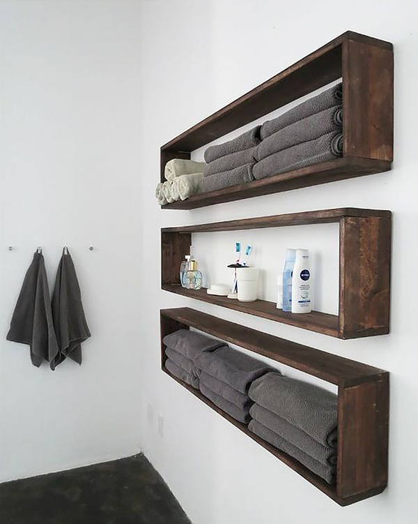 Kệ gỗ nhà tắm dạng lớn - đơn giản mà rất nịnh mắt