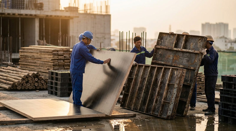 So Sánh Cốp Pha Ván Ép Và Các Loại Cốp Pha Truyền Thống